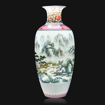 Starožitný Jingdezhen Vintage Matný Keramická Váza, Písací Stôl Príslušenstvo Remesiel Ružový Kvet Tradičné Čínsky Porcelán Váza