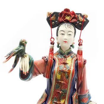 Starožitný Čínska Dáma, Keramické Sochy Čistý Príručka Obrázok Plavidlá Zberateľskú Porcelánová Figúrka Maľované Vintage Domova
