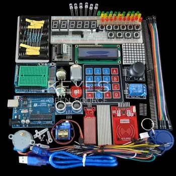 Starter Kit pre arduino Uno R3 - Uno R3 Breadboard a držiteľ Krok Motor / Servo /1602 LCD / jumper Drôt/ UNO R3