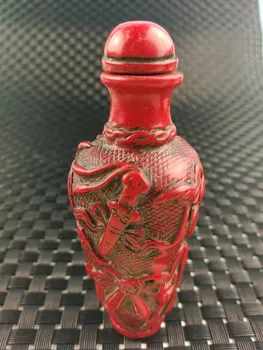 Starý Peking Starý tovar , Zbierku Ľudovej Číny staré krásne vyrezávané Čínsky Červený Korál šnupavý tabak fľašu