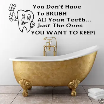STENY CITÁCIE čistíte Zuby SAMOLEPKY na STENU WALL ART ODTLAČKOVÝ doprava zadarmo