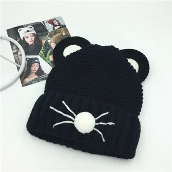 Sterbakov 2017 nové zimné klobúk Skullies dámy klobúk roztomilý módne zimné pletený hat dievča mačka modelovanie spp Hrach Hrach podporu veľkoobchod