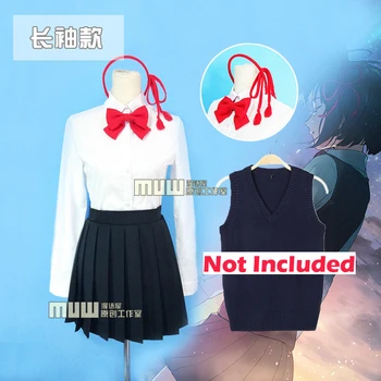 [Stock]Hot Anime Vaše Meno Miyamizu Mitsuha Školskú uniformu Cosplay kostým Celý set + headrope S-XL doprava zadarmo