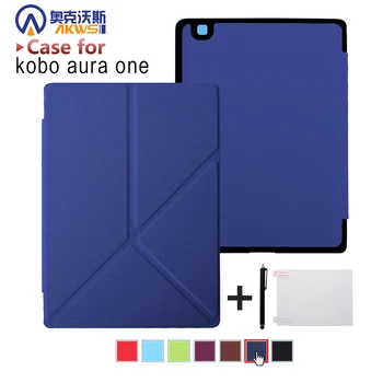 Stojí kryt prípade Kobo Aura Jeden 7.8 palcový ebook reader magnetické auto wake spánku + Screen Protector + Stylus pen ako dary
