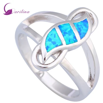 Strana krúžky Nové Vyhlásenie Krúžky pre ženy Blue Fire Opal krúžok strieborné šperky, darček veľkosť prsteňa 5 6 7 8 9 R484