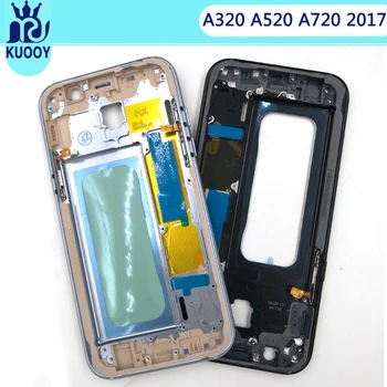 Stredný Rám Doska pre Samsung Galaxy A3 A320 A5 A520 A7 A720 2017 Verzia Polovice Šasi a Panel Bývanie S Power Tlačidlo na Strane