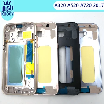 Stredný Rám Doska pre Samsung Galaxy A3 A320 A5 A520 A7 A720 2017 Verzia Polovice Šasi a Panel Bývanie S Power Tlačidlo na Strane