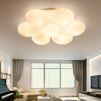 Stredomorská Conch Shell Sklenené Tienidlo Stropné Lampy, Obývacia Izba lamparas de techo abajur led obývacia izba stropné svietidlo