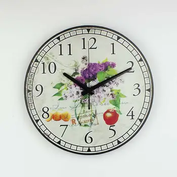 Stredomorský štýl kuchynské nástenné hodiny s nepremokavé ciferník krásne bytové dekorácie stlmiť quartz hodinky, nástenné hodiny darček
