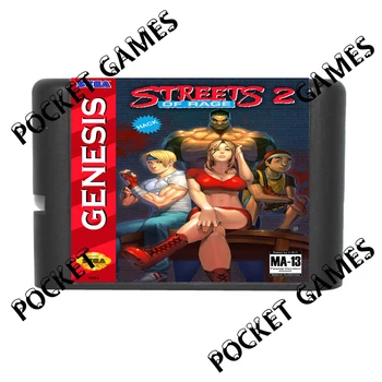 Streets of Rage 2 Hack 23 Ľudí Hry Kazety Pre 16-bitové Sega Mega Drive / Genesis