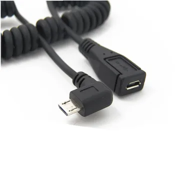 Strečing Sping Právo v & Ľavej Šikmého Micro USB Mužov Femal Kábel 1m/3 ft/100 cm micro usb mužov a žien kábel