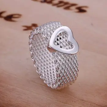 Strieborné pozlátené prstene pre ženy, svadobné Svadobné Šperky Oka Srdce veľkosť Prsteňa 6# 7# 8# 9# krúžky anelli donna Oka Srdce Krúžok KN-R043