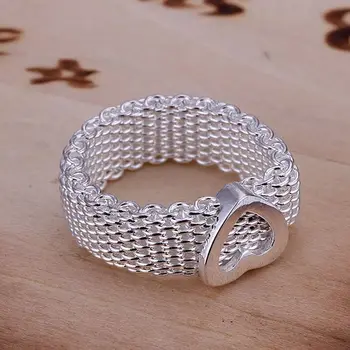 Strieborné pozlátené prstene pre ženy, svadobné Svadobné Šperky Oka Srdce veľkosť Prsteňa 6# 7# 8# 9# krúžky anelli donna Oka Srdce Krúžok KN-R043