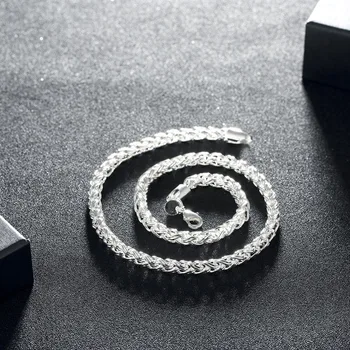 Strieborný pozlátený náhrdelník pre ženy, mužov, 6 mm široké krútenie kruhu choker reťazca dlhé náhrdelníky vyhlásenie módny prívesok CN083