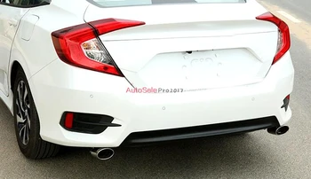 Striebristé Nehrdzavejúcej Ocele Platinum Chvost Koniec Výfukového Potrubia Šál Tip 2 ks Pre Honda Civic 10. Gen 4dr Sedan 2016 2017
