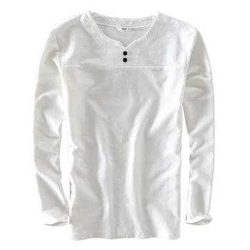 Suehaiwe značky dlhý rukáv t shirt mužov jeseň bavlna t-shirt mens príležitostných malých V-golier tričko male móda oblečenie camisa