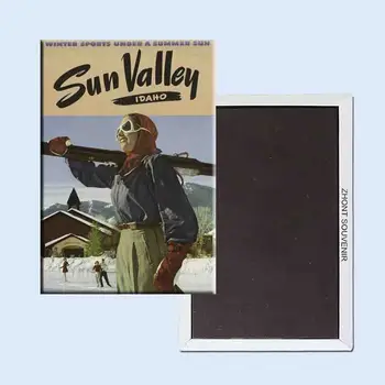 Sun Valley Idaho Zimných Športov Pod Slnkom 24150 Retro nostalgia magnety na chladničku