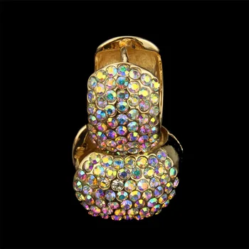 SUNSLL Zlatá Farba Medi Trendy Multicolor Crystal Hoop Náušnice dámske Módne Party Šperky Cobre Brincos