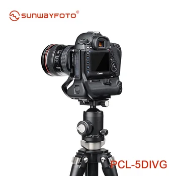 SUNWAYFOTO PCL-5DIVG Statív Hlavu Rýchle Uvoľnenie L Doska na 5D Mark IV s battery grip L-držiak QR Doska Kamery Príslušenstvo
