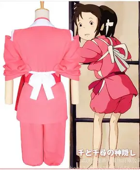 Super Hot Anime Film Odvážneho Preč Chihiro Cosplay Kostýmy Dievčatá Roztomilé Ružové Kimono Japenese Štýl Dámy Hot Kostýmy na Predaj