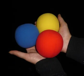 Super hubky loptu (8 cm) 3 farby pre vybrať,červená/modrá/žltá (10pcs/lot) - trik, doprava Zdarma, Magický trik klasické hračky