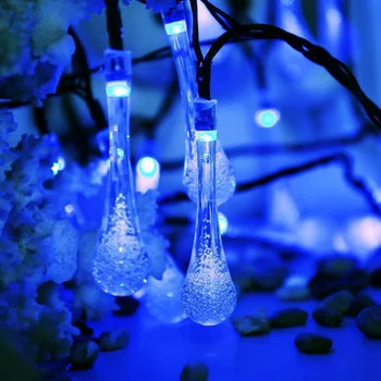 Super jasné solárne LED kvapôčky vody string vonkajšie záhradné dekorácie Vianočné led lampa string vonkajšie osvetlenie luminaria