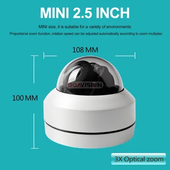 Super Mini PTZ IP Kamera HD 1080P / 5MP Dome Vonkajšie anti-Vandal 2MP KAMEROVÝ Bezpečnostný PTZ Kamery 3X Motorový Zoom IR 20M P2P