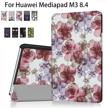 Super Tenké Kožené puzdro Pre Huawei MediaPad M3 BTV-W09 BTV-DL09 8.4 palcový Prípade Tabletu Funda Flip Originálny Stojan Ultra Shell