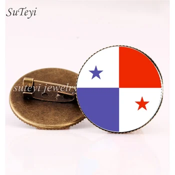 SUTEYI Bahamy/Panama Vlajky, Odznaky Brošňa Severnej Ameriky, Krajinu, Belize/Dominikánska Odznak Kolíky Sklo Brošne Na Oblečenie Darček