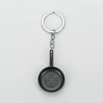 SUTEYI Módne kreatívny darček Krúžok na kľúče prívesok s Dlhým reťazcom Okrúhly tvar Panvica Keychain autá Keyrings pre mužov Veľkoobchod