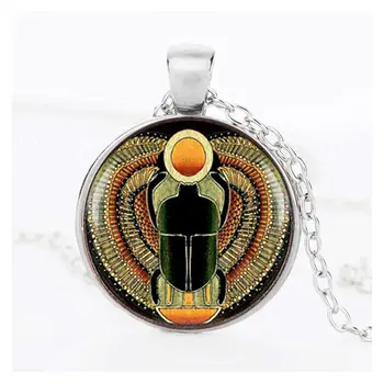 SUTEYI Vintage Sklo Cabochon Egyptský Náhrdelník Scarab Crystal Choker Príveskom v Starovekom Egypte Šperky Egypt Náhrdelníky Pre Ženy