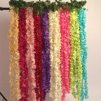 Svadobné Dekorácie Hodváb Kvet, Umelé Kvety, Svadba Wisteria Viniča Ratan Na spoločenské Domov Garden Hotel dekor 200 cm