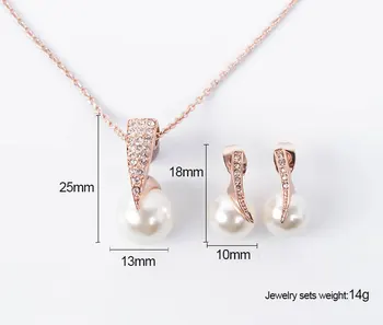 Svadobné hostiny package šperky sady Drahokamu Simulované Pearl náušnice, náhrdelník