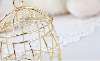 Svadobné Prospech Box Európsky kreatívny Zlato Matel Boxy romantický kovaného železa birdcage svadobné koláčiky box tin okno veľkoobchod Svadobné