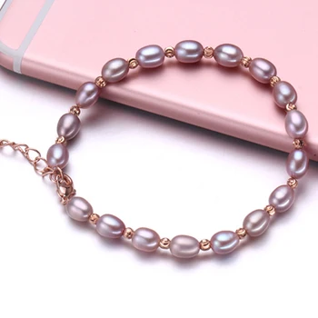 Svadobné prírodné sladkovodné perly náramky pre ženy,925 silver pearl náramky perleť šperky dievča narodeninám