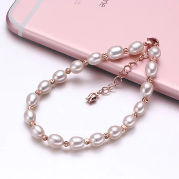Svadobné prírodné sladkovodné perly náramky pre ženy,925 silver pearl náramky perleť šperky dievča narodeninám