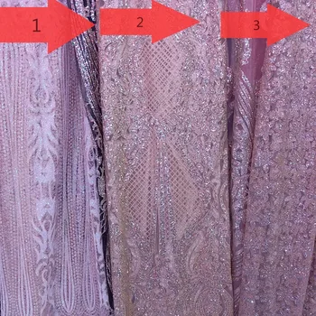 Svadobné zlato Afriky Čipky Textílie s strieborný lesk flitrami vysokej kvality Nigérijský Čipky Textílie s flitrami sequin textílie