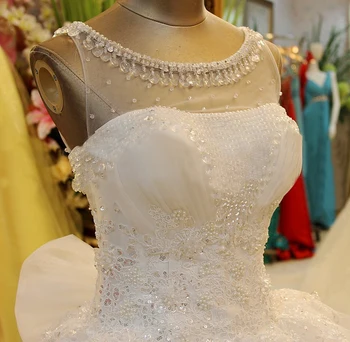 Svadobné Šaty 2018 Vestido de noiva Vyšívané Čipky Lištovanie Vintage Sladké Popruhy priadza lístkového Svadobné šaty 2018 Svadobné šaty