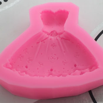 Svadobné Šaty Silikónové Mydlo Formy 3D Fondant Cake Zdobenie Nástroje Sugarcraft Cupcake Čokoláda Gummy Plesne Kuchyňa Pečenie Nástroje