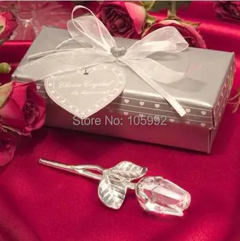 Svadobný dar Romantický crystal kvet s dlhým driekom zliatiny na spoločenské prospech valentína darček Výročie hostí prítomný 10pcs