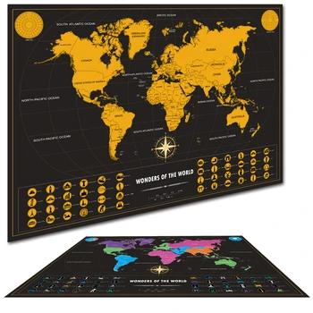 Svet Mapy S Vlajkami AMERICKÝCH Štátoch Cestovné mapy, plagáty, nástenné art nálepky dropshipping