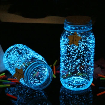 Svetelná Žiara Štrku Noctilucent Piesku Ryby Nádrž Akvárium Fluorescenčné Častice DIY Star, ktorí Chcú Fľaša Svietiť V Tme Strany