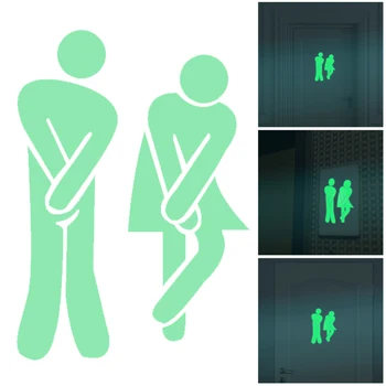 Svetelný WC Samolepky na Stenu Vodotesné Dvere Prihláste sa Rozsvieti v Tme Fluorescenčné Plagát Pre Domova Tapety Kúpeľňa Accessaries