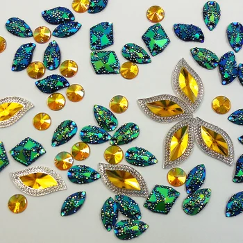 Svetlé 168pcsr Korálky Crystal 2 Otvory Šiť na Kamienkami Šitie Kamene Na Oblečenie Remesiel Odevy Príslušenstvo