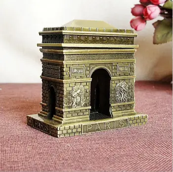 Svetoznámej budovy modely ozdoby France Paris Arc de Triomphe zliatiny zinku remeslá uložiť domáce dekorácie, darčeky 8 cm 10 cm