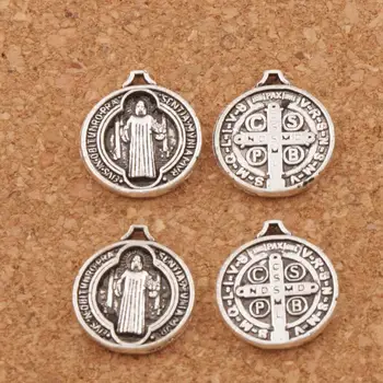 Svätý Benedikt Medaila Kríž Sentia Mvnmvr Charms Prívesky Módne Šperky DIY L504 24pcs 13.2x15mm Tibetského Striebra