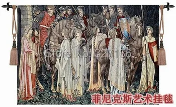 Svätý grál war série - Rytiera cesty Bavlnená tkanina obrázok dekorácie gobelín nástenné závesy tkané bytový textil