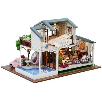 Sylvanian Rodiny Dom, urob si sám Doll House London Dovolenku Ručne Zmontované Domu Model Nový Rok Darčeky Deti Juguetes Brinquedos