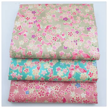 Syunss 3 Farbách, Kvetinové Potlačené Bavlnené Tkaniny pre dekorácie Diy Šitie Patchwork Vankúše posteľnej bielizne a Textilných A Prešívanie Remeslá