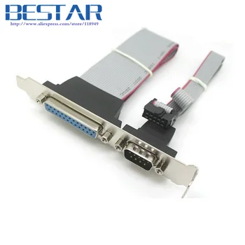 Sériové DB9 Pin COM s Paralelné DB25 Pin LPT Kábel S PCI Slotu Hlavičky Držiak